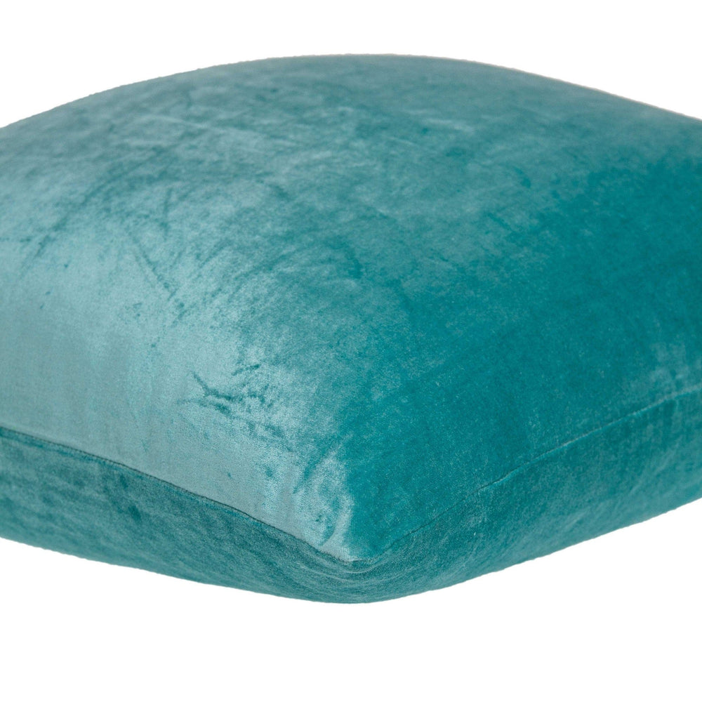 22" X 7" X 22" Transitional Aqua Solid Pillow Cover With Poly Insert - Homeroots - Flyclothing LLC