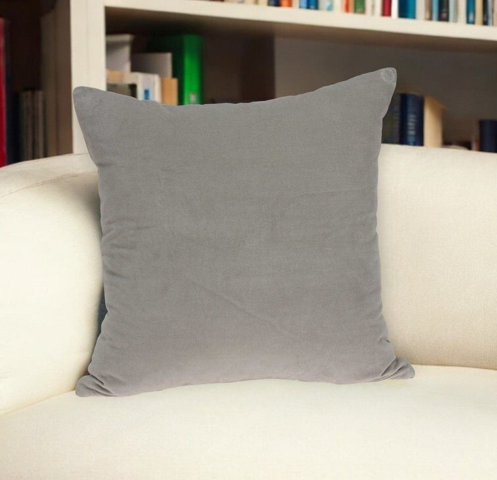22" Gray Cotton Blend Throw Pillow - Homeroots