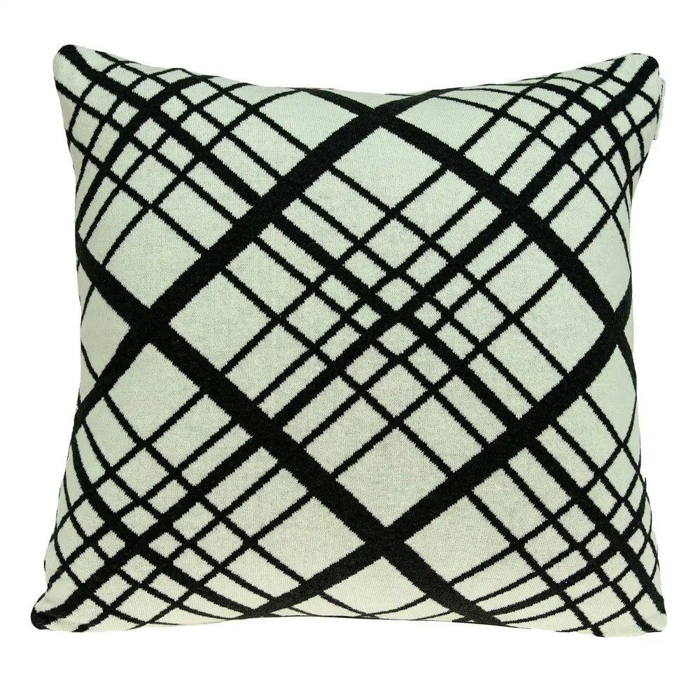 20" Black and White Cotton Throw Pillow - Homeroots - Flyclothing LLC