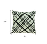 20" Black and White Cotton Throw Pillow - Homeroots