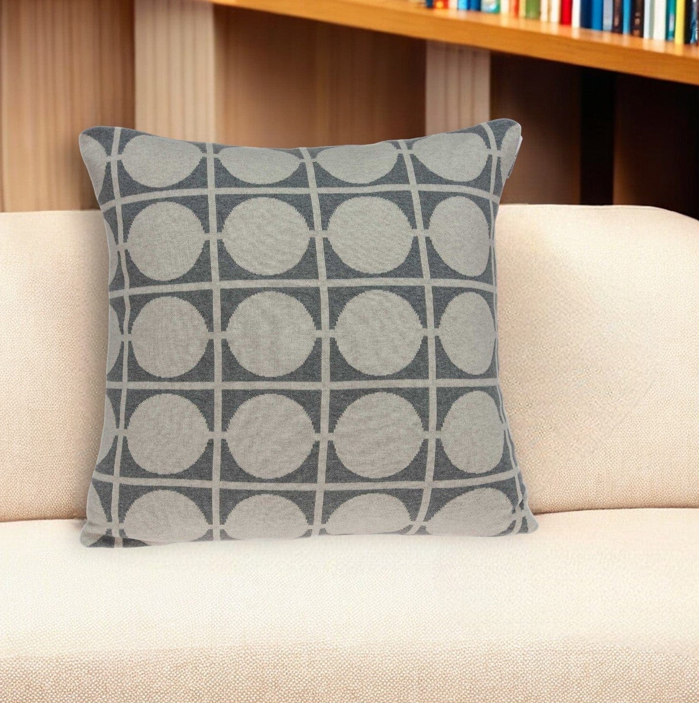 20" X 7" X 20" Transitional Tan & Grey Pillow Cover With Poly Insert - Homeroots - Flyclothing LLC