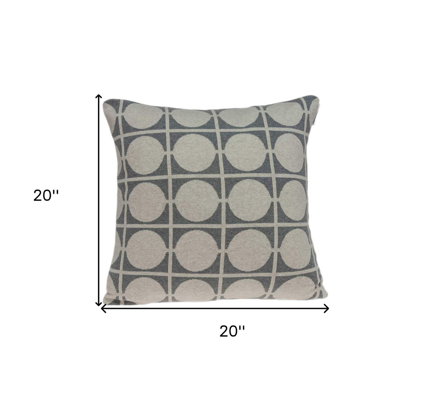 20" X 7" X 20" Transitional Tan & Grey Pillow Cover With Poly Insert - Homeroots - Flyclothing LLC