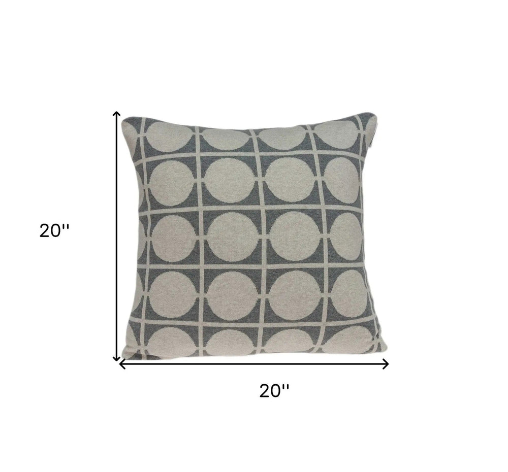 20" X 7" X 20" Transitional Tan & Grey Pillow Cover With Poly Insert - Homeroots - Flyclothing LLC