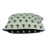 20" Blue and Off White Reversible Nautical Anchor Cotton Throw Pillow - Homeroots