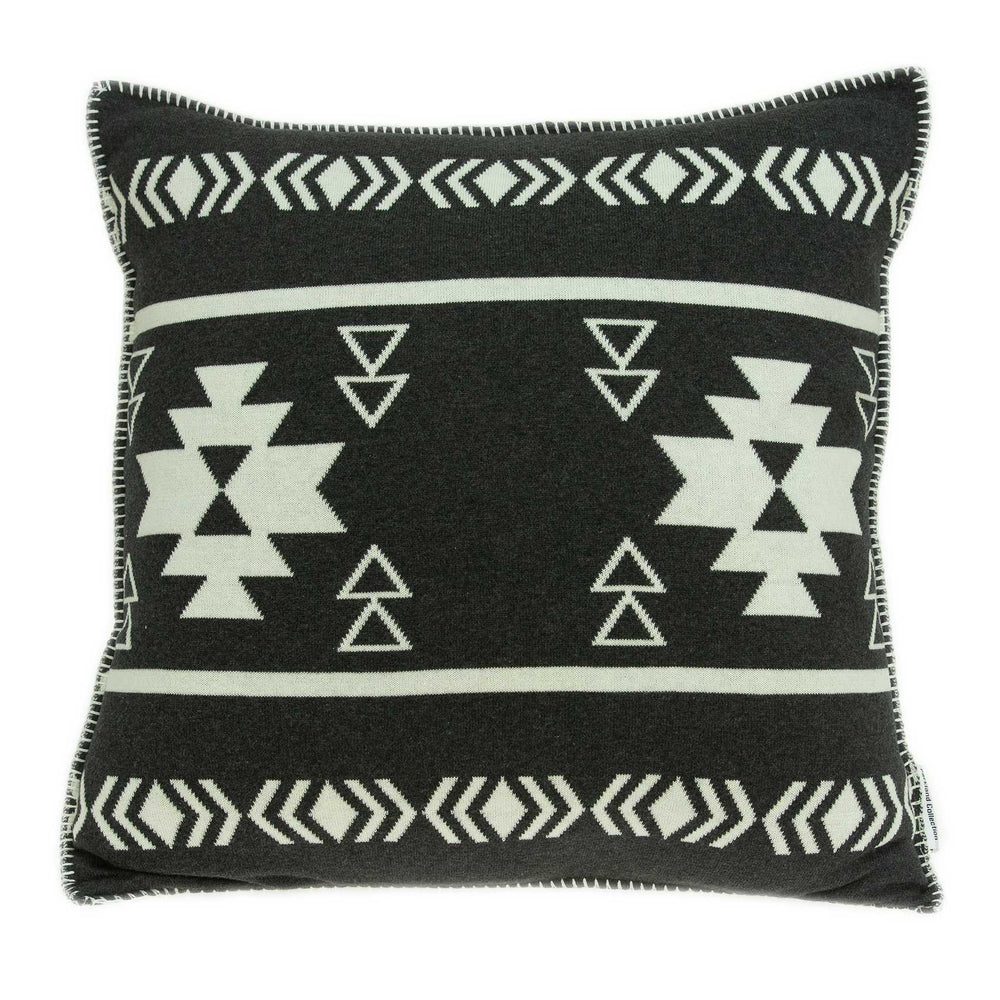 20" X 7" X 20" Southwest Black Cotton Pillow Cover With Poly Insert - Homeroots - Flyclothing LLC