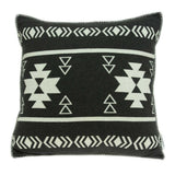 20" X 7" X 20" Southwest Black Cotton Pillow Cover With Poly Insert - Homeroots