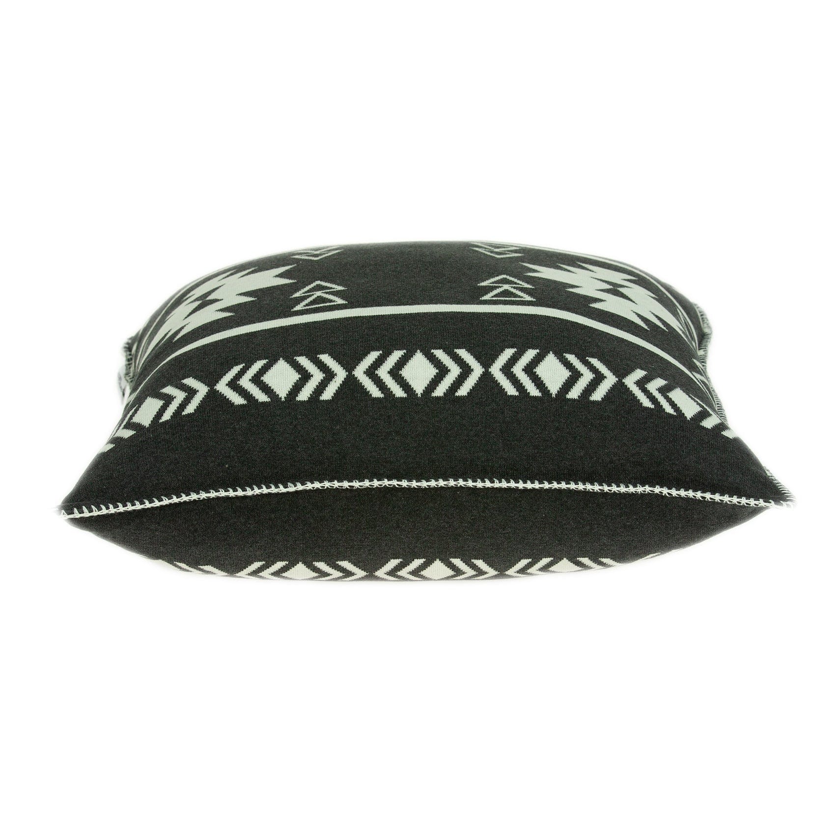 20" X 7" X 20" Southwest Black Cotton Pillow Cover With Poly Insert - Homeroots - Flyclothing LLC