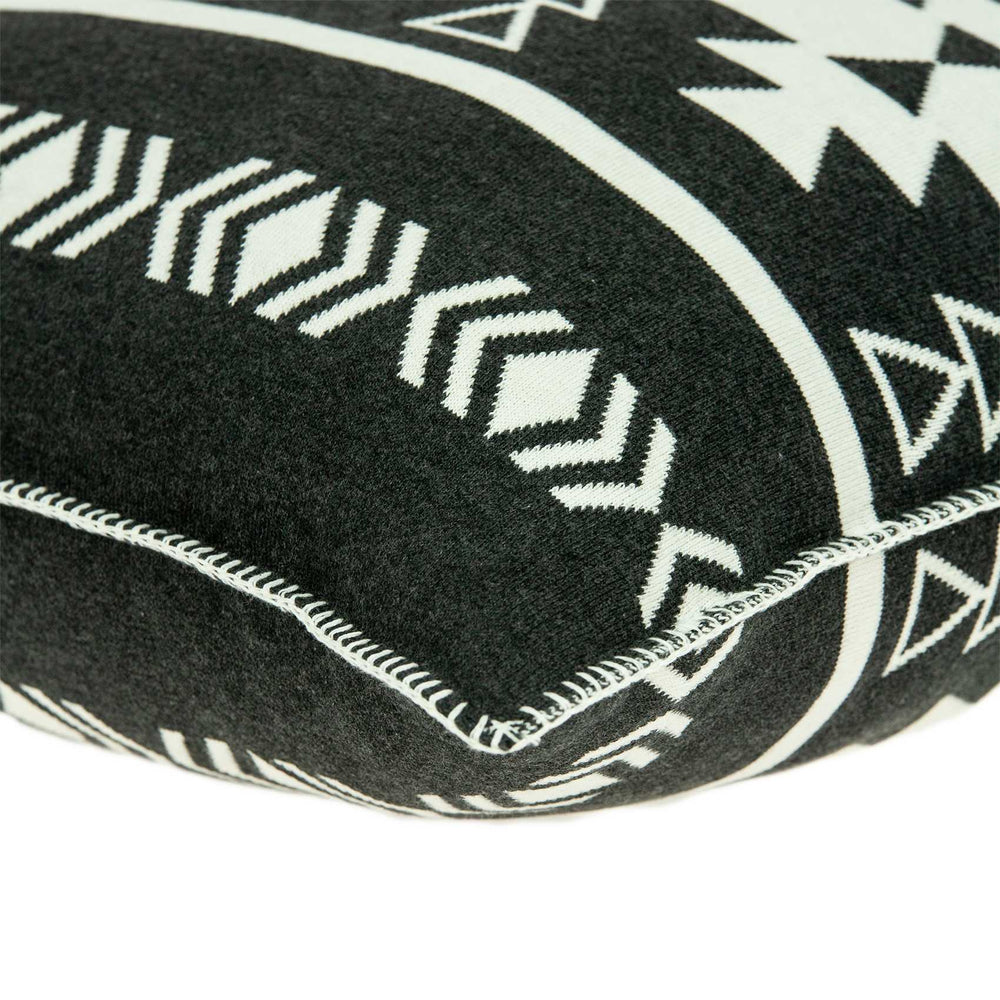20" X 7" X 20" Southwest Black Cotton Pillow Cover With Poly Insert - Homeroots - Flyclothing LLC
