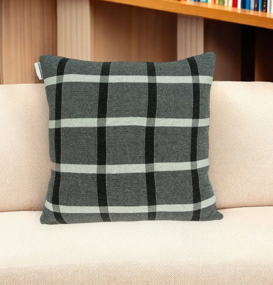 20" X 7" X 20" Transitional Gray Pillow Cover With Poly Insert - Homeroots