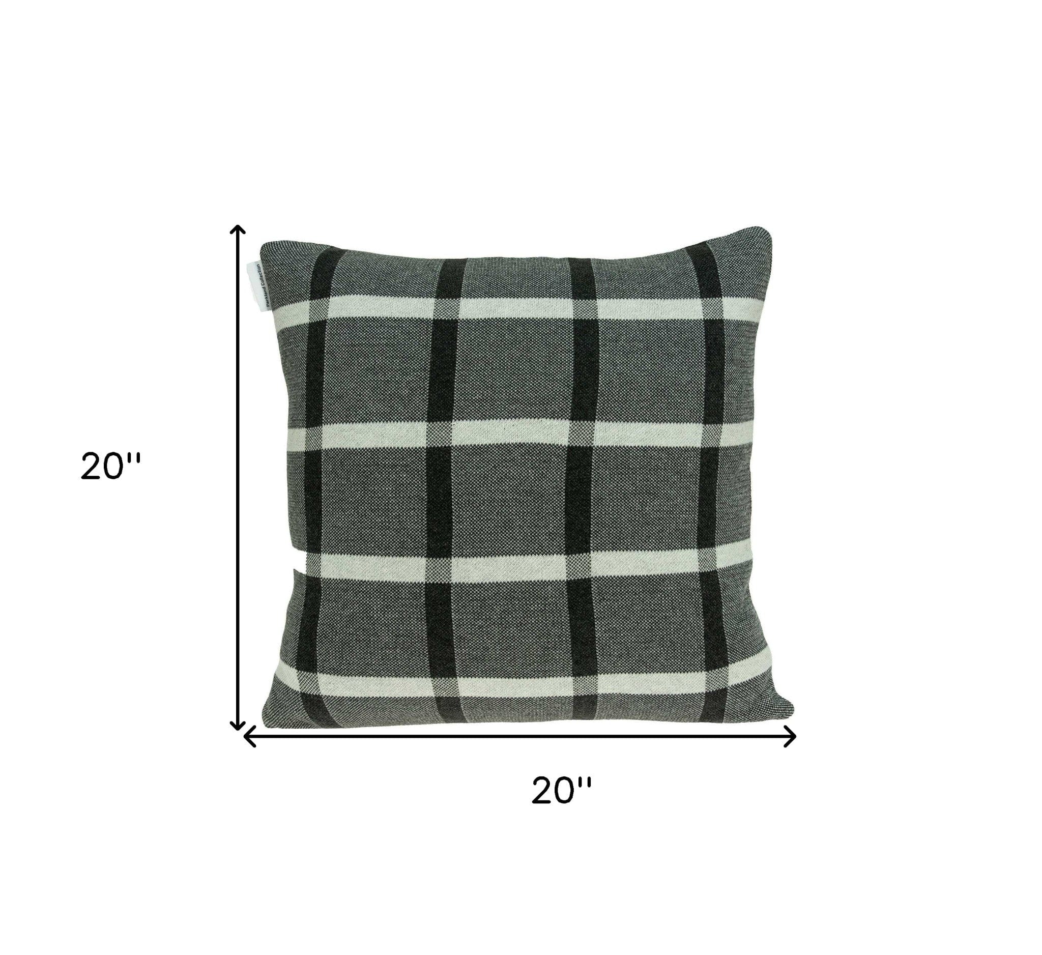 20" X 7" X 20" Transitional Gray Pillow Cover With Poly Insert - Homeroots - Flyclothing LLC