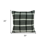 20" X 7" X 20" Transitional Gray Pillow Cover With Poly Insert - Homeroots