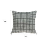 20" X 7" X 20" Transitional Gray Accent Pillow Cover With Poly Insert - Homeroots