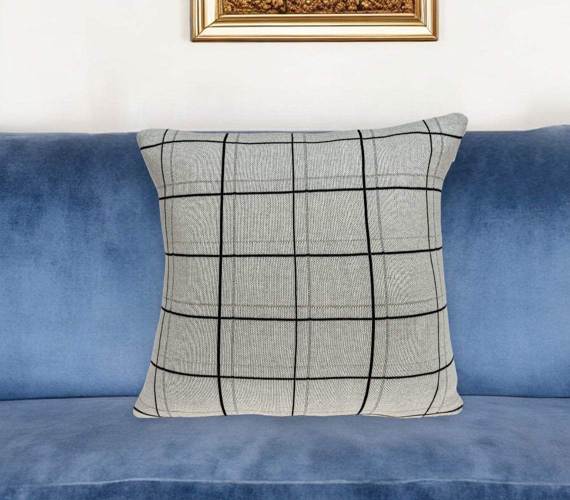 20" X 7" X 20" Transitional Gray Pillow Cover With Poly Insert - Homeroots - Flyclothing LLC