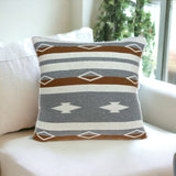 20" X 20" Tan Southwestern Cotton Zippered Pillow - Homeroots