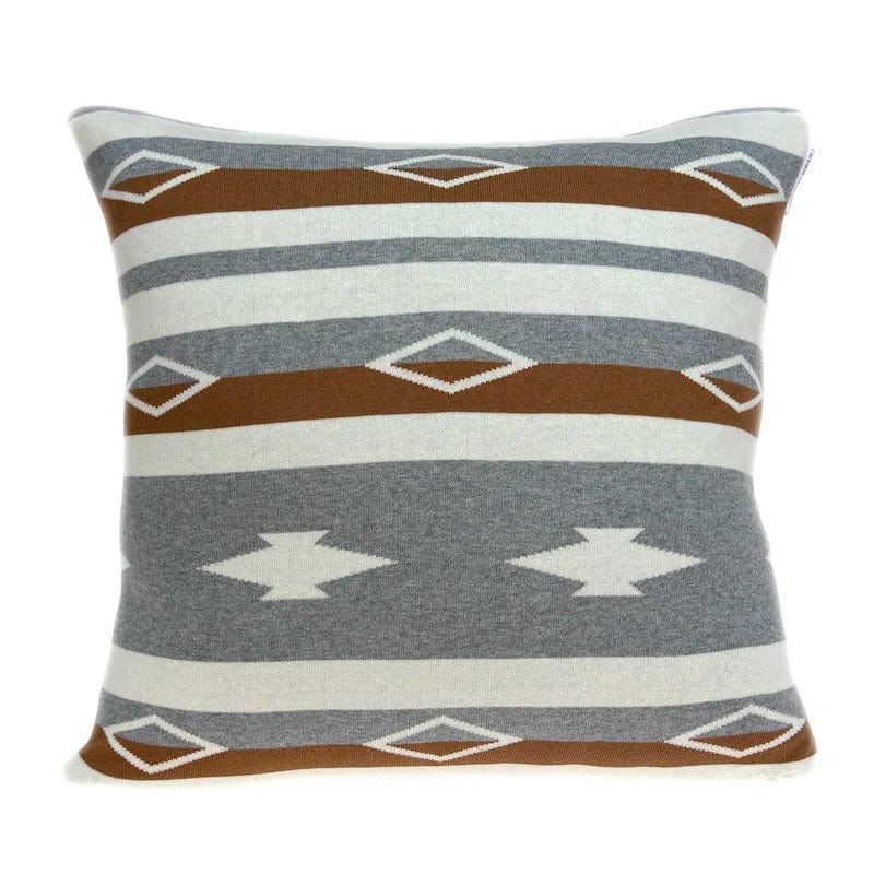 20" X 20" Tan Southwestern Cotton Zippered Pillow - Homeroots - Flyclothing LLC