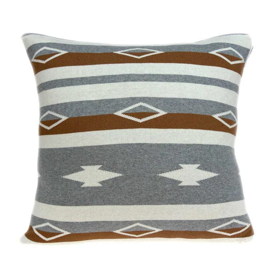 20" X 20" Tan Southwestern Cotton Zippered Pillow - Homeroots
