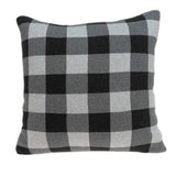 20" Gray Plaid Cotton Throw Pillow - Homeroots
