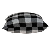 20" Gray Plaid Cotton Throw Pillow - Homeroots