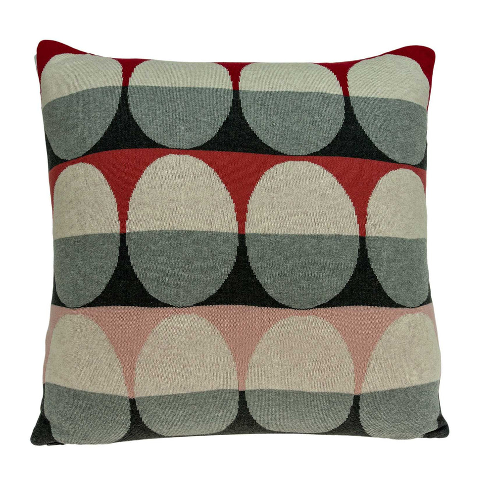 20" X 7" X 20" Transitional Gray And Red Pillow Cover With Poly Insert - Homeroots - Flyclothing LLC
