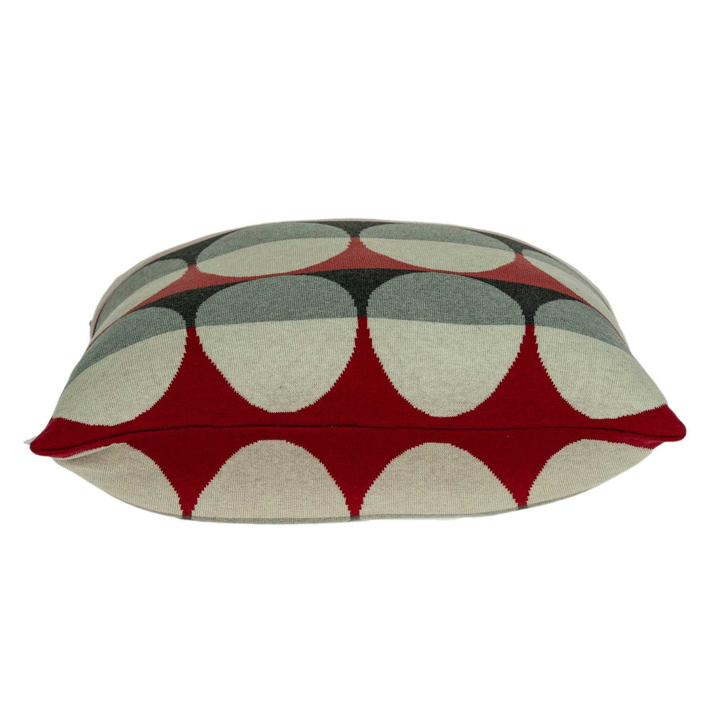 20" X 7" X 20" Transitional Gray And Red Pillow Cover With Poly Insert - Homeroots - Flyclothing LLC