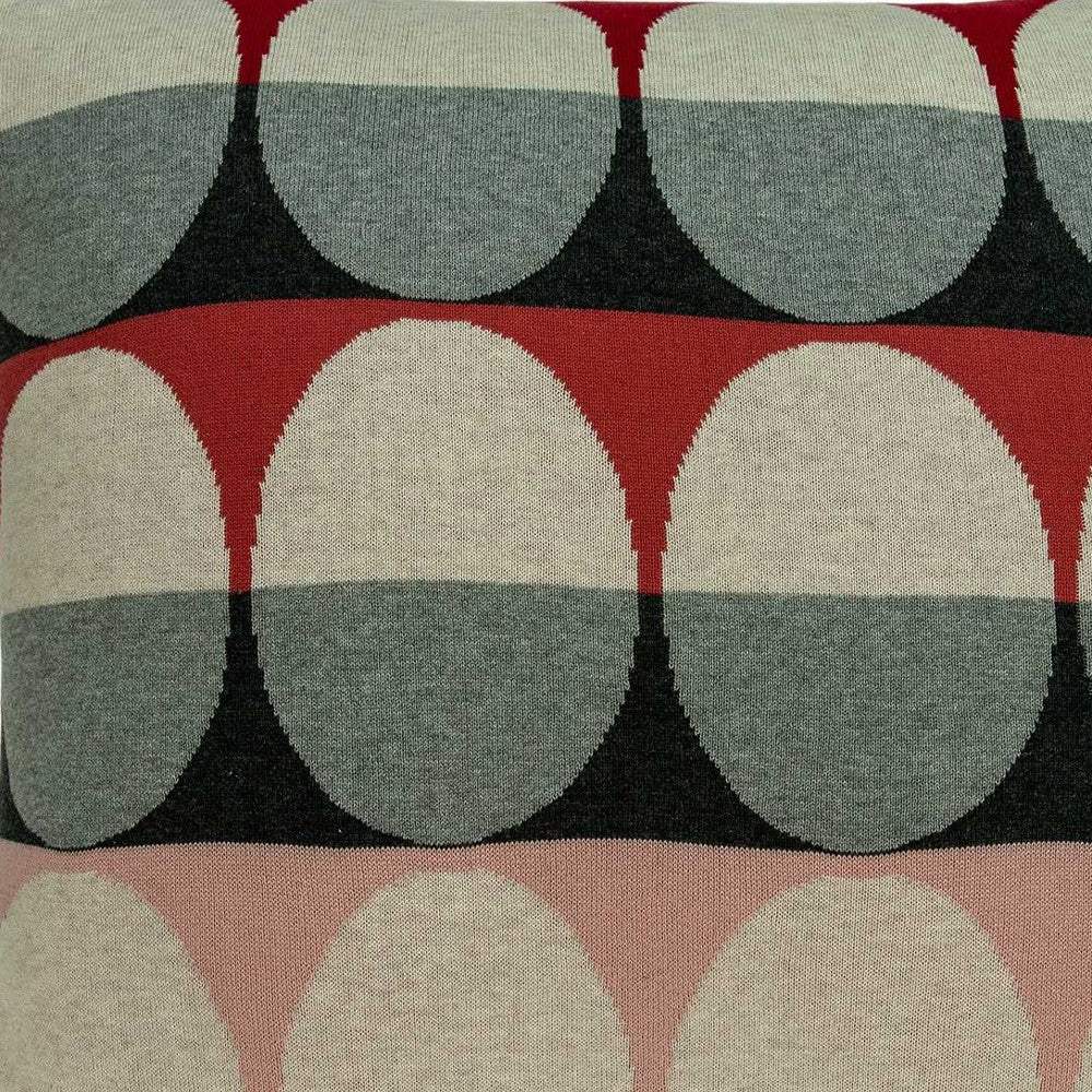 20" X 7" X 20" Transitional Gray And Red Pillow Cover With Poly Insert - Homeroots - Flyclothing LLC
