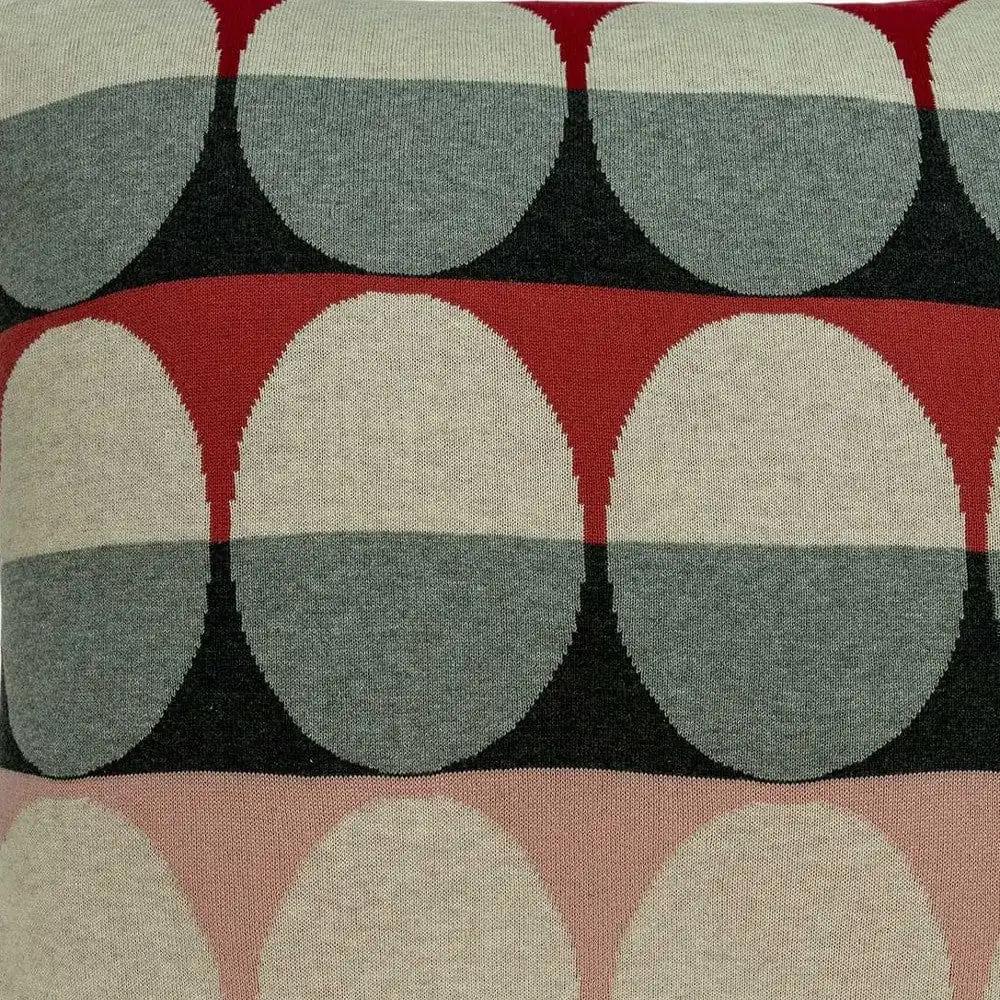 20" X 7" X 20" Transitional Gray And Red Pillow Cover With Poly Insert - Homeroots - Flyclothing LLC