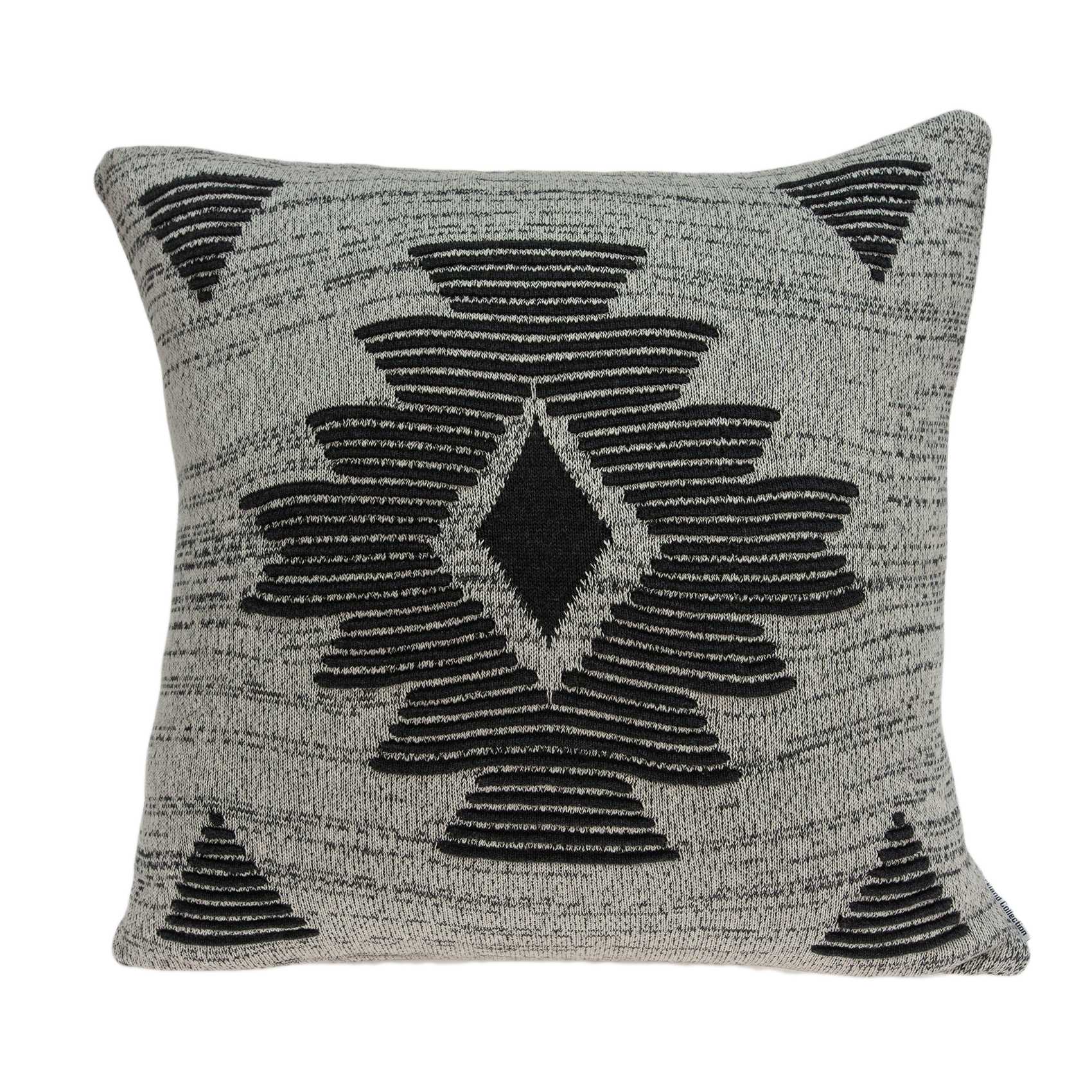 20" X 7" X 20" Southwest Gray Cotton Pillow Cover With Poly Insert - Homeroots - Flyclothing LLC
