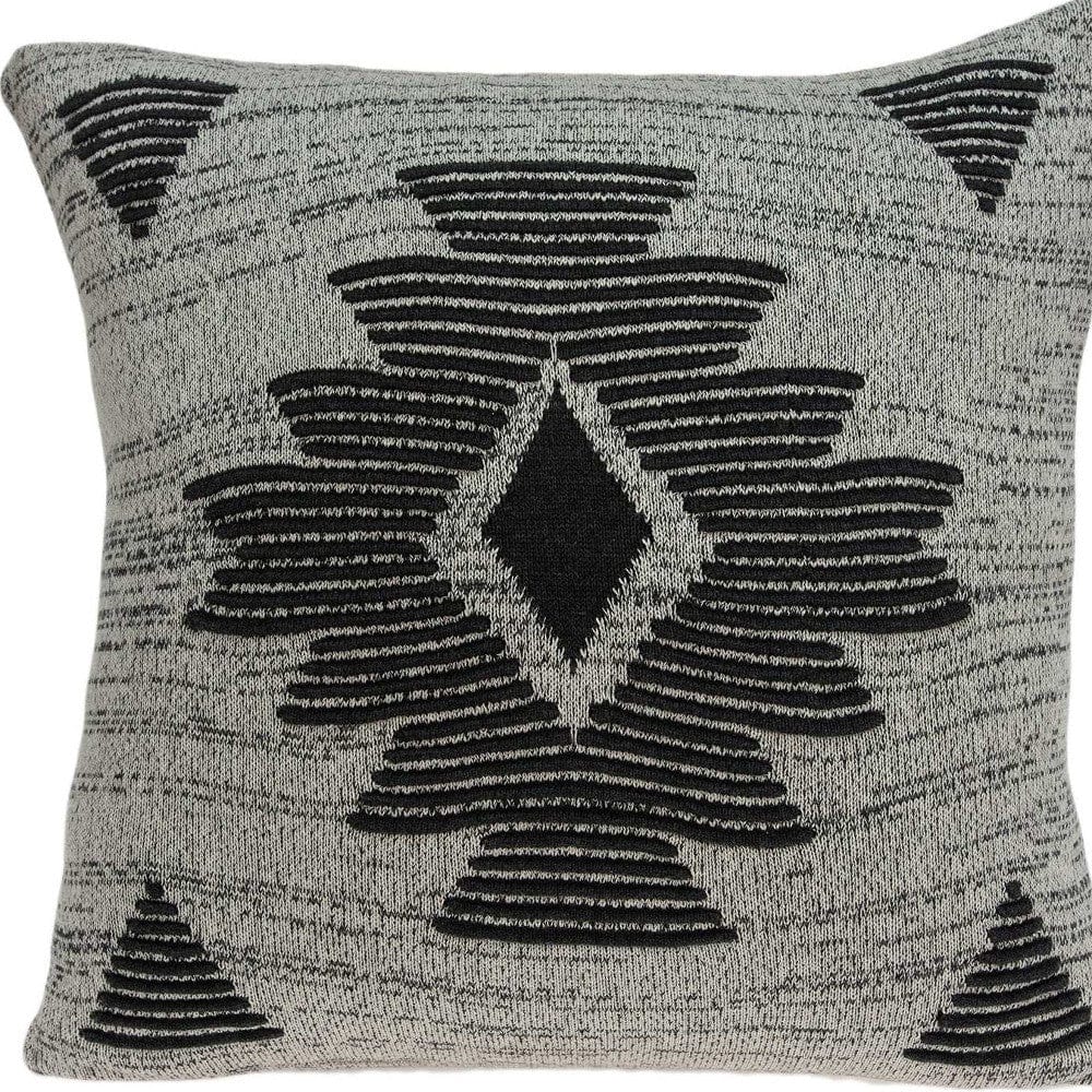 20" X 7" X 20" Southwest Gray Cotton Pillow Cover With Poly Insert - Homeroots - Flyclothing LLC