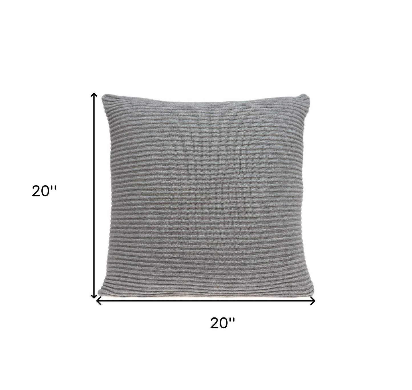 20" X 7" X 20" Elegant Transitional Gray Pillow Cover With Poly Insert - Homeroots - Flyclothing LLC