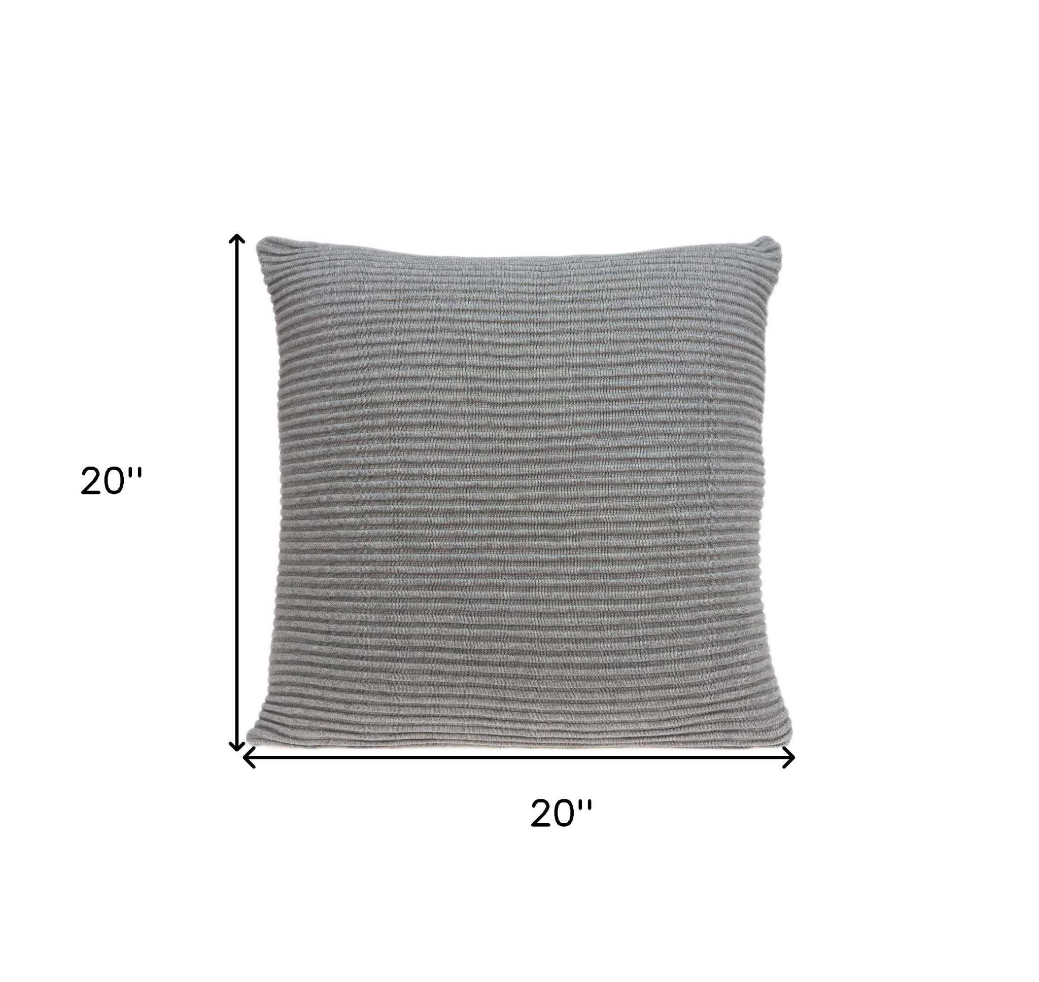 20" X 7" X 20" Elegant Transitional Gray Pillow Cover With Poly Insert - Homeroots - Flyclothing LLC