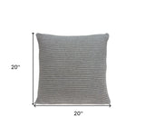 20" X 7" X 20" Elegant Transitional Gray Pillow Cover With Poly Insert - Homeroots