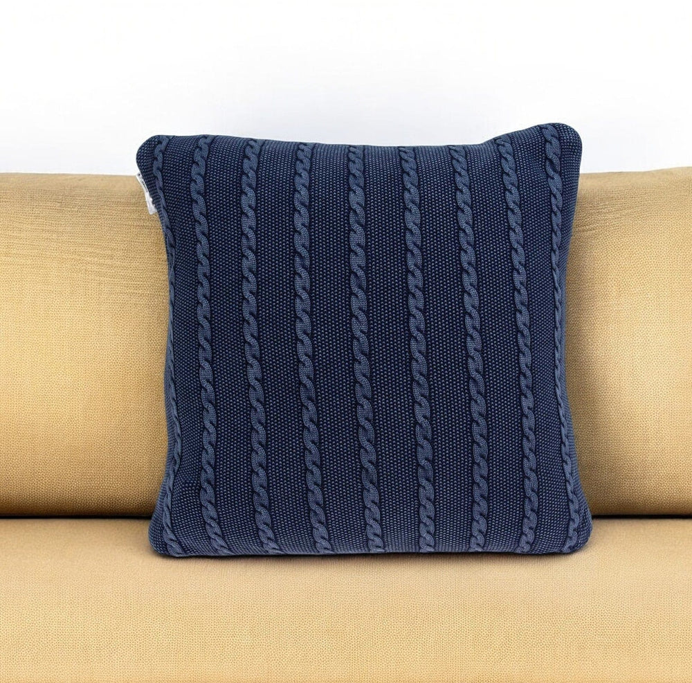 18" X 5" X 18" Transitional Blue Pillow Cover With Poly Insert - Homeroots
