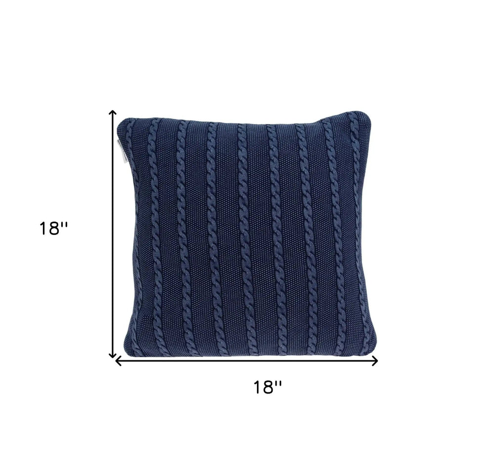 18" X 5" X 18" Transitional Blue Pillow Cover With Poly Insert - Homeroots - Flyclothing LLC