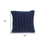 18" X 5" X 18" Transitional Blue Pillow Cover With Poly Insert - Homeroots