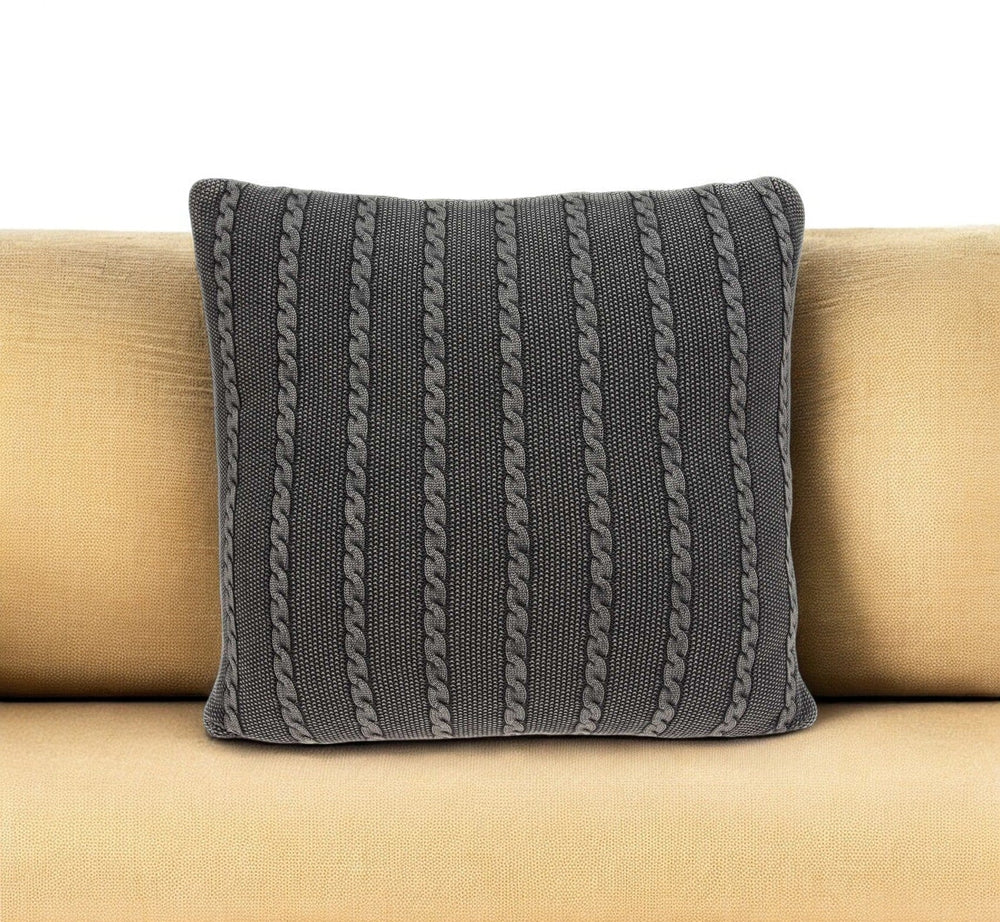 Charcoal Pillow Cover With Insert - Homeroots