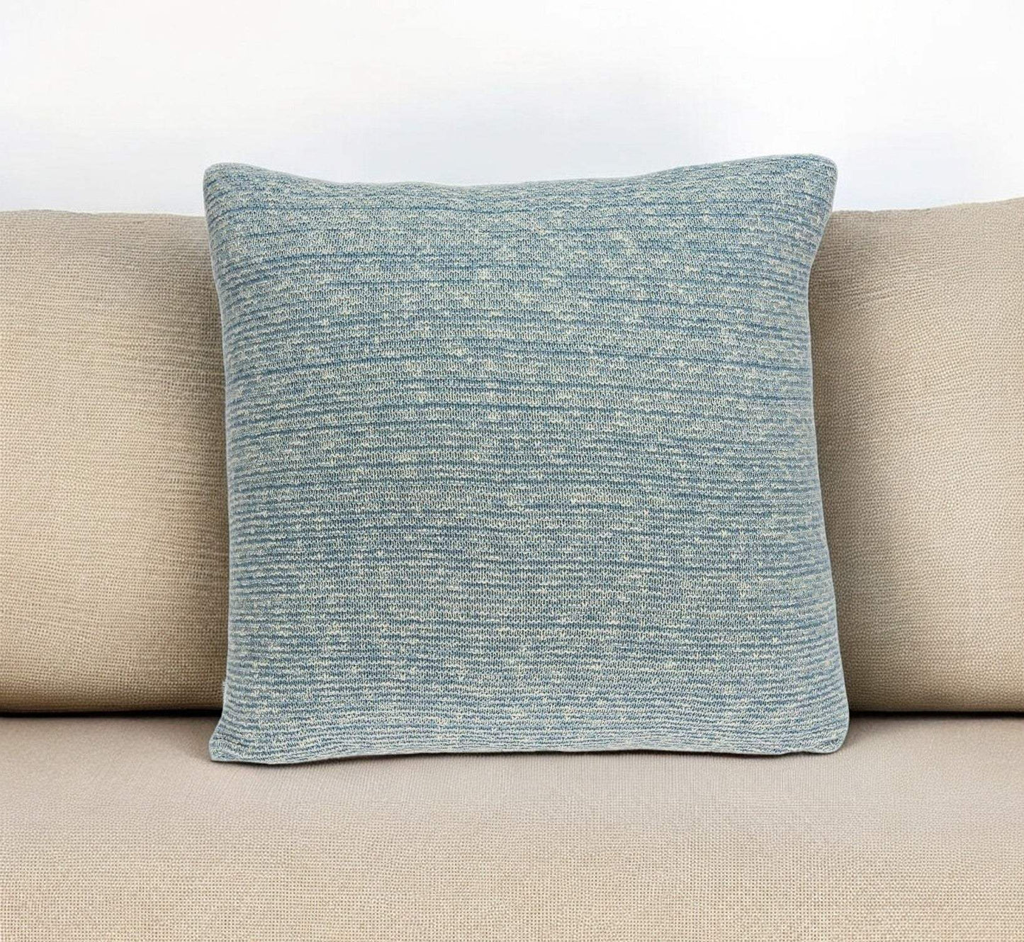 20" Aqua Teal Woven Cotton Blend Throw Pillow - Homeroots - Flyclothing LLC