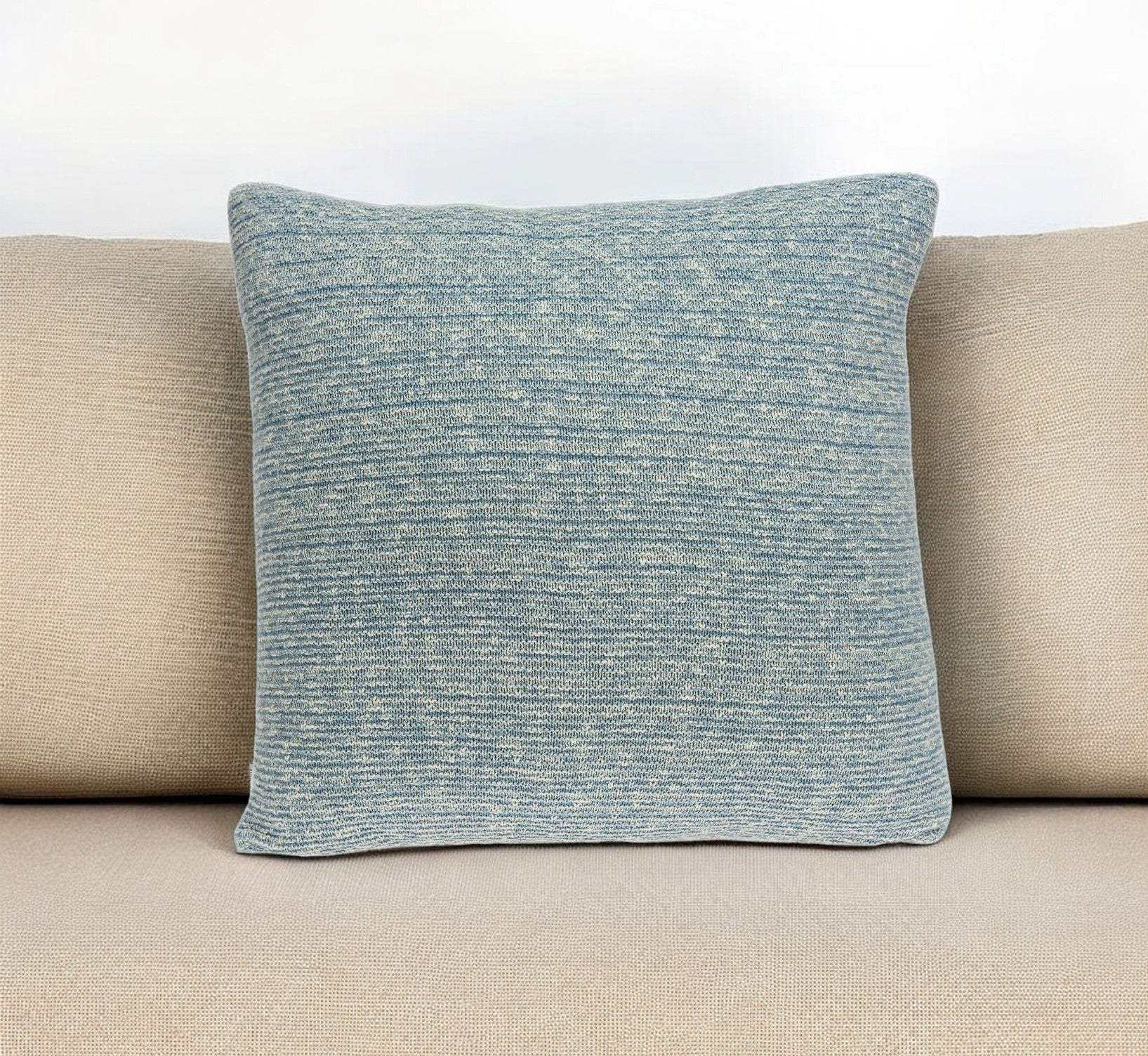 20" Aqua Teal Woven Cotton Blend Throw Pillow - Homeroots - Flyclothing LLC