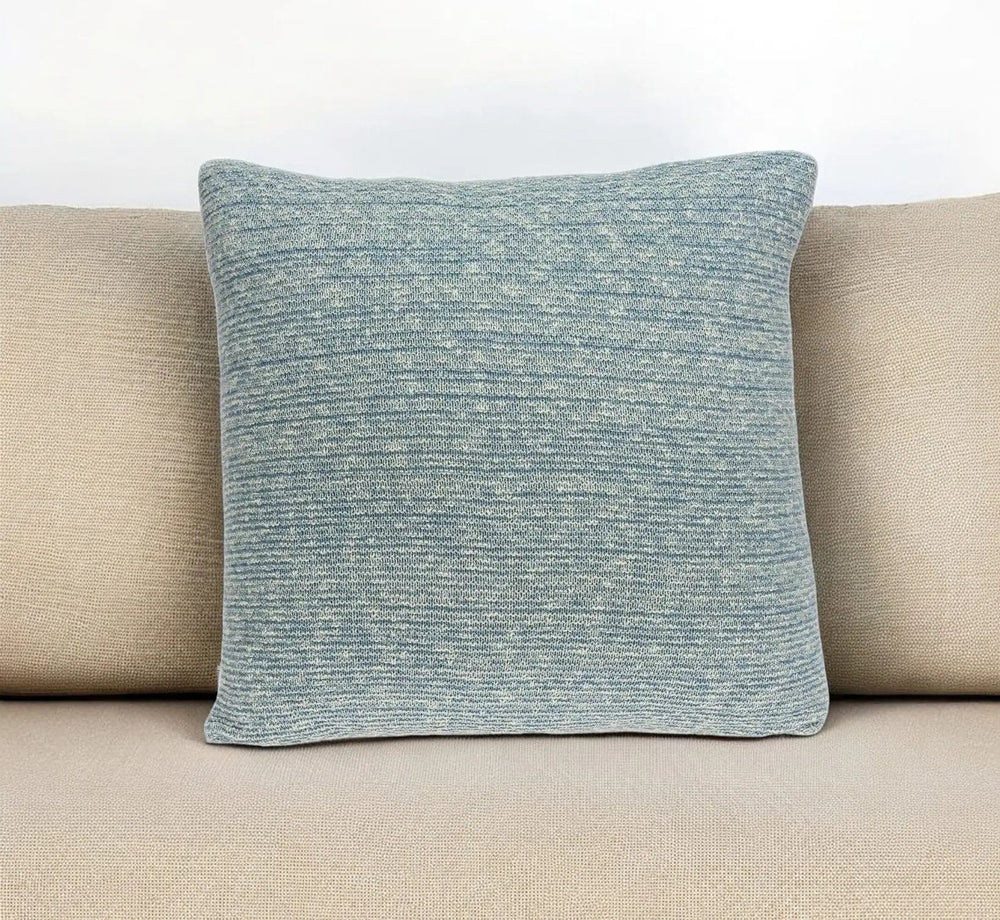20" Aqua Teal Woven Cotton Blend Throw Pillow - Homeroots