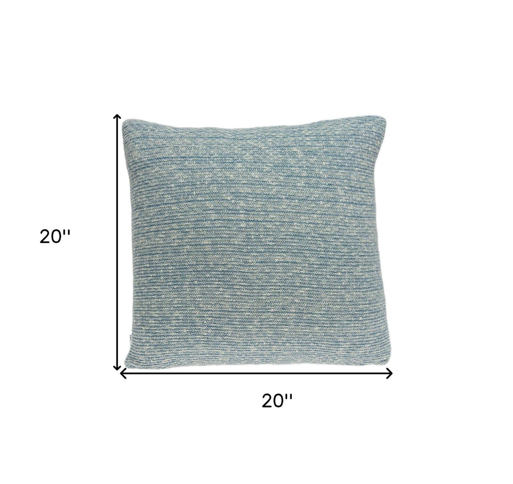 20" Aqua Teal Woven Cotton Blend Throw Pillow - Homeroots - Flyclothing LLC