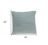 20" Aqua Teal Woven Cotton Blend Throw Pillow - Homeroots
