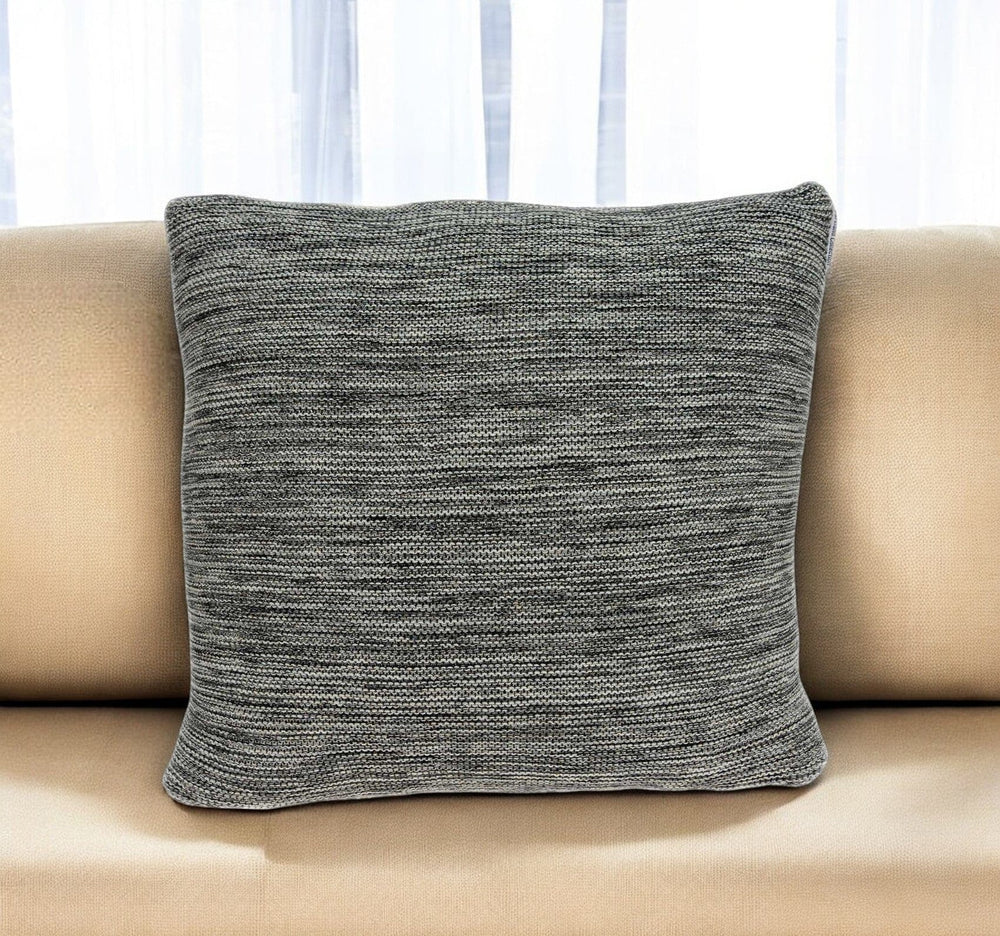 20" Gray Woven Cotton Blend Throw Pillow - Homeroots