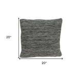 20" Gray Woven Cotton Blend Throw Pillow - Homeroots