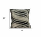 20" X 7" X 20" Elegant Transitional Tan Cotton Pillow Cover With Poly Insert - Homeroots