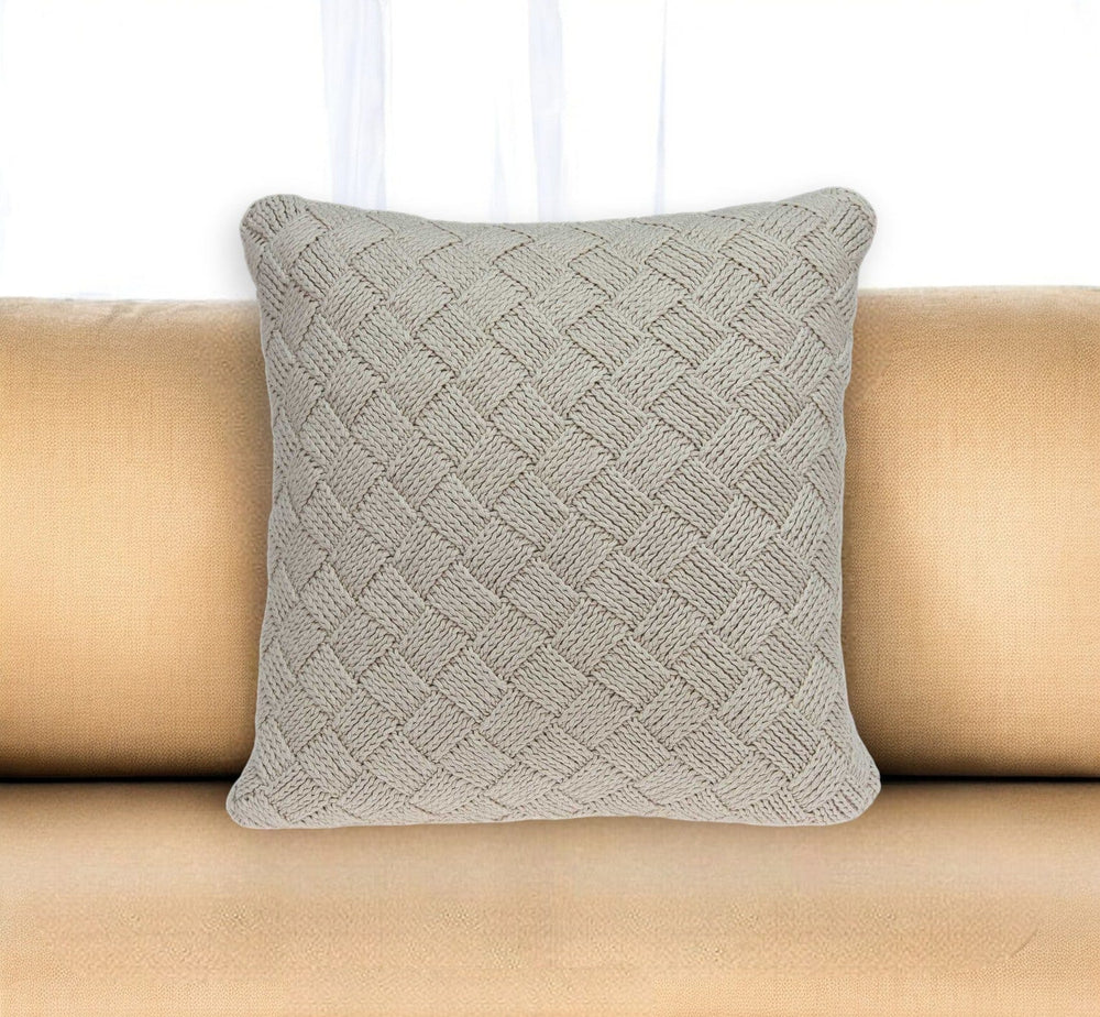 20" X 7" X 20" Charming Transitional Beige Accent Pillow Cover With Poly Insert - Homeroots
