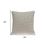 20" X 7" X 20" Charming Transitional Beige Accent Pillow Cover With Poly Insert - Homeroots