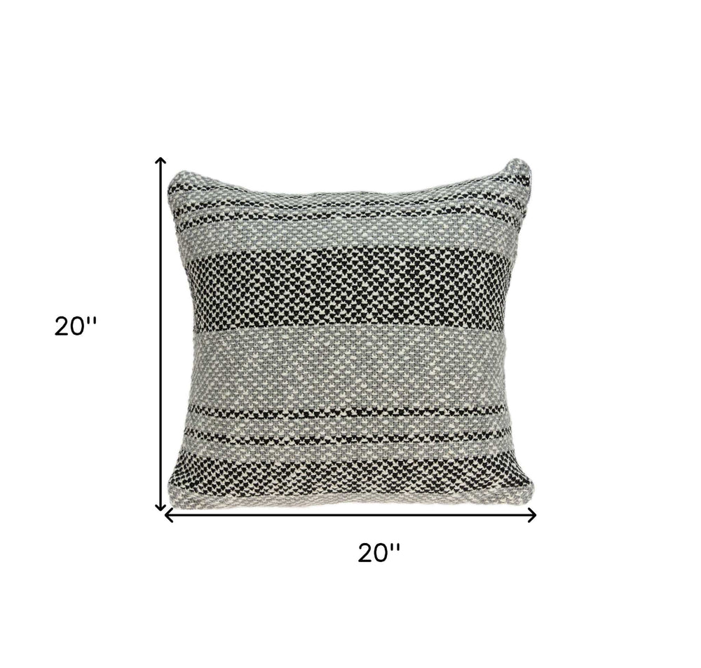 20" X 7" X 20" Stunning Transitional Gray Accent Pillow Cover With Poly Insert - Homeroots - Flyclothing LLC