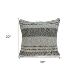 20" X 7" X 20" Stunning Transitional Gray Accent Pillow Cover With Poly Insert - Homeroots
