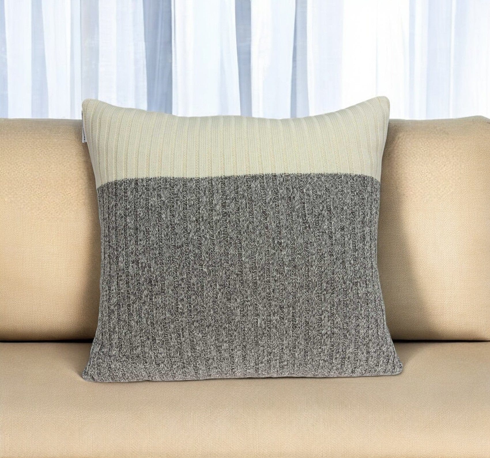 20" X 7" X 20" Beautiful Transitional Tan Accent Pillow Cover With Poly Insert - Homeroots - Flyclothing LLC