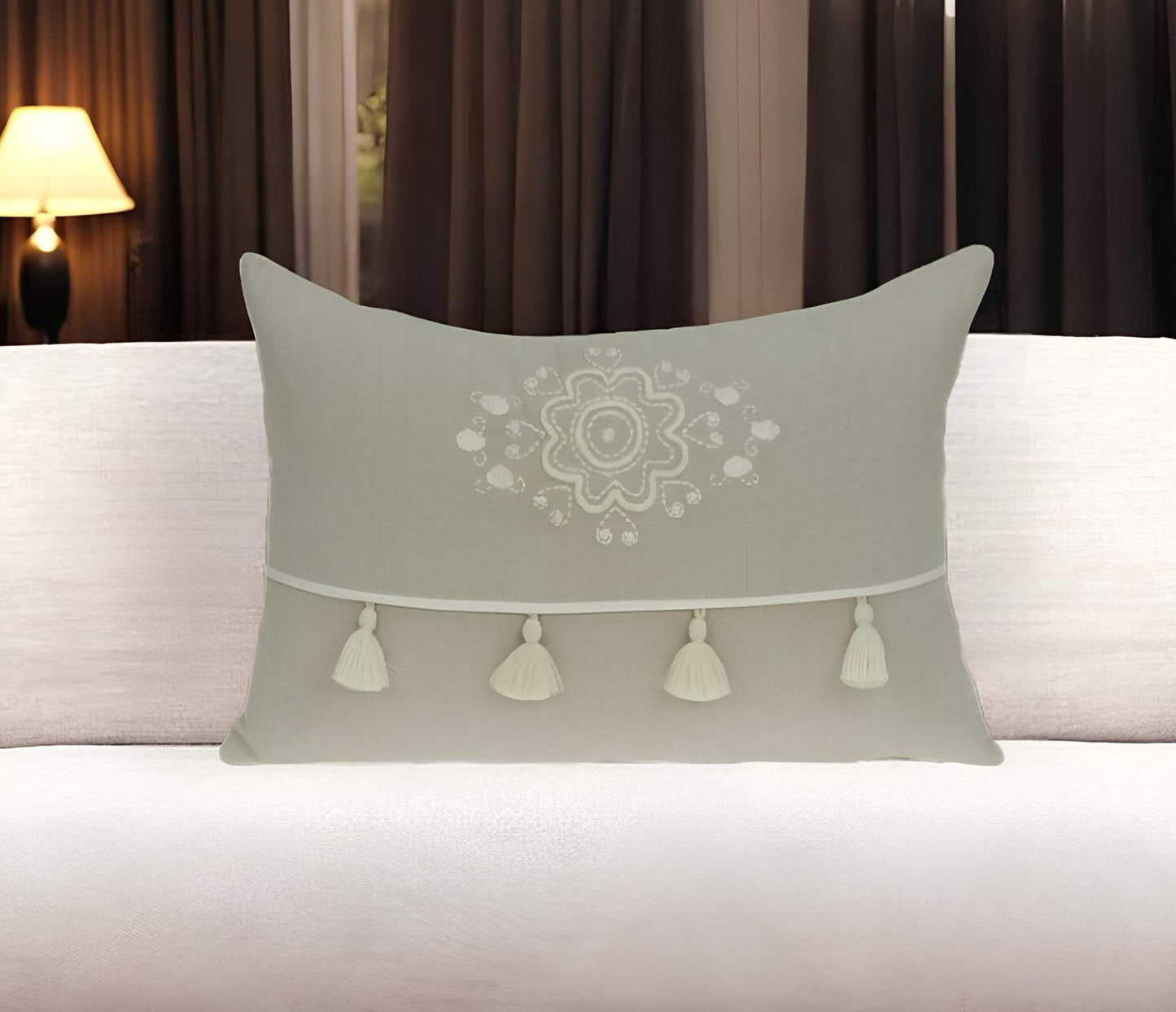 20" X 6" X 14" Transitional Beige Pillow Cover With Poly Insert - Homeroots - Flyclothing LLC