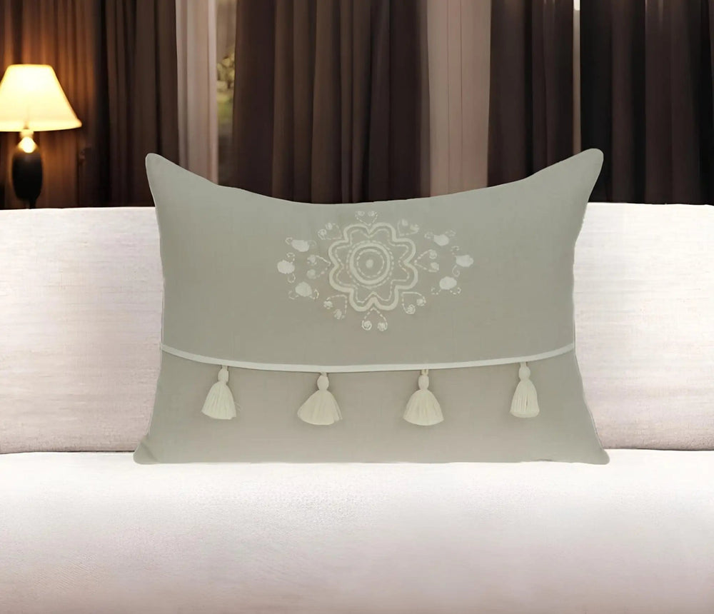 20" X 6" X 14" Transitional Beige Pillow Cover With Poly Insert - Homeroots